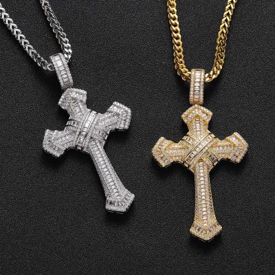 China Wholesale Trendy Fashion Diamond Gold 18K 14K 9K Cross Pendants Necklace For Women for sale