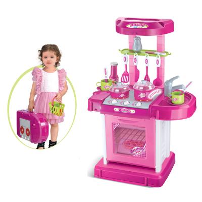 China Wholesale Toy Kitchen Table Light Music Kids Kitchen Playset Kids Pretend Game Light Music Table Toy Kitchen For Girls for sale