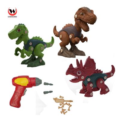 China Good Quality 3 in 1 Kids Assembling Toys Dinosaur Educational Playset DIY Disassemble Toy with Electric Drill for sale