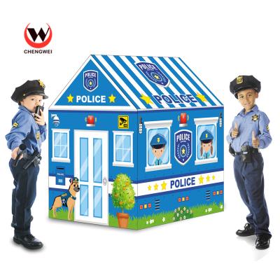 China Indoor Hot Selling Indoor Foldable Kids Play Tent Toy Police Car House Chlidren for sale