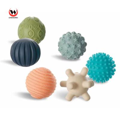 China Wholesale Crochet Rubber Balls Baby Touch Ball Hand Toy Baby Soft Sense Toy Ball for sale