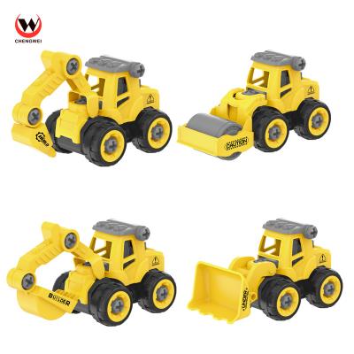 China Mini Plastic Car Toys Amazon DIY Hot Sellings To Assemble Engineering Toy Cars Plastic Construction Truck To Disassemble Car Toys For Kids for sale