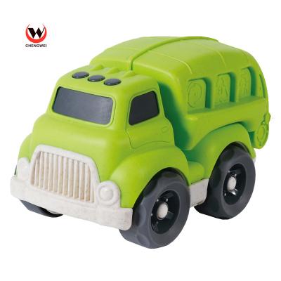 China Straw Bioplastic Material Free Wheel Mini Eco-Friendly Wheat Car Plastic Truck Car Toys For Children for sale