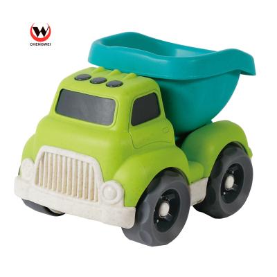 China Straw Bioplastic Material Free Wheel Mini Eco-Friendly Wheat Car Plastic Truck Car Toys For Children for sale