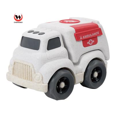 China Straw Bioplastic Material Free Wheel Mini Eco-Friendly Wheat Car Plastic Truck Car Toys For Children for sale