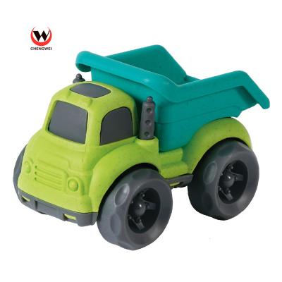 China Straw Bioplastic Material Free Wheel Mini Eco-Friendly Wheat Car Plastic Truck Car Toys For Children for sale