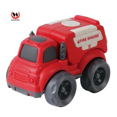 China Straw Bioplastic Material Free Wheel Mini Eco-Friendly Wheat Car Plastic Truck Car Toys For Children for sale