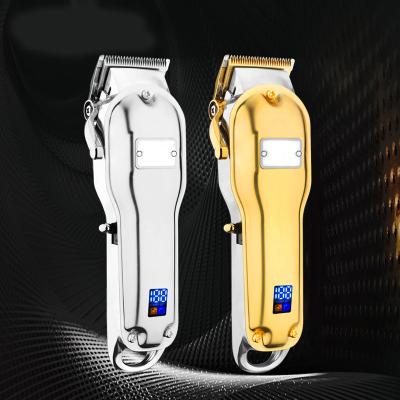 China Fast cutting/no hair blocking all metal gold silver large hair trimmer for men cordless for stylists and barbers professional haircut machine for sale