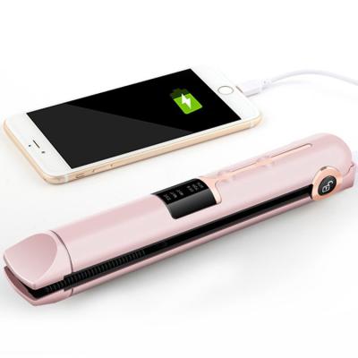 China Multifunctional Hair Curler New Mini Curling Rechargeable Titanium Straightener Custom Wholesale Brazilian Hair Straightener Irons 480 Degree Usb Hair Curler Flat Iron for sale