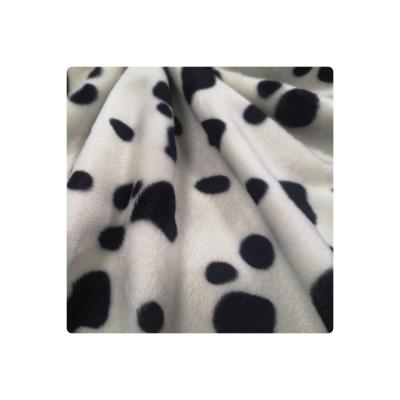 China 2022 Hot Sale Black And White Velvet Fabric Tear-Resistant As Cow Pattern for sale