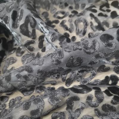 China Wrinkle Resistant Zhejiang Jiaxing Design Product New 55inch Leopard-copy Luxury Burnout Velvet Silk Fabric For Dress/Underwear for sale