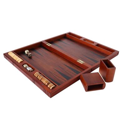 China Leather Backgammon Set Board Games Best Selling High Quality Travel Backgammon Leather Foldable Pine Wood Board Children's Puzzle Game for sale