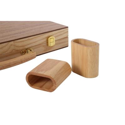 China Portable Chinese Supplier Produce Folding Portable Luxury Wooden Board Game Travel Chess Pieces Backgammon Board for sale