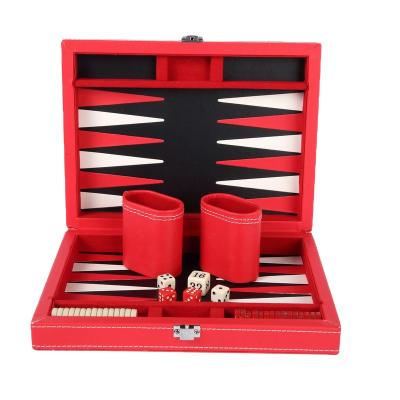 China Wholesale High Quality Collapsible Chess Board Travel Folding Chess Set Set Classic Style Luxury Handmade Leather Backgammon for sale