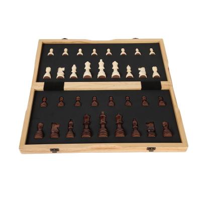 China Portable Magnetic Chess Piece With Belt Folding Chess Board Custom 15 Inch Wooden Folding Board Chess Set for sale