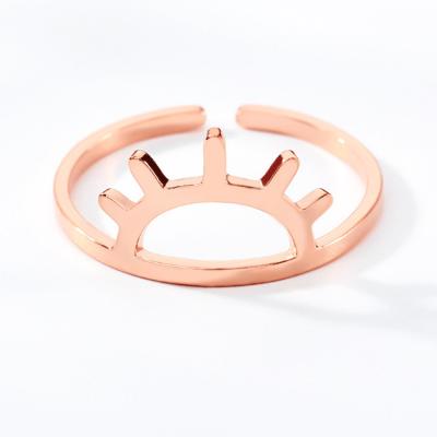 China High Quality Drop Shipping Gold Plated Stainless Steel Sun Open Adjustable Ring for sale