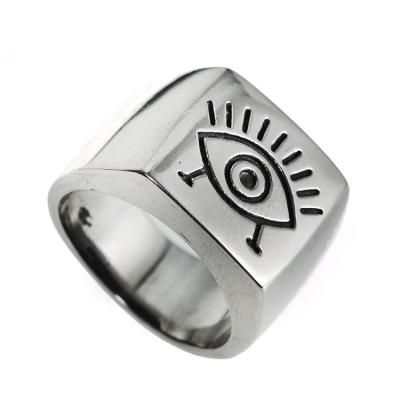 China Wholesale Fashionable High Quality Stainless Steel Evil Eye Ring For Man for sale