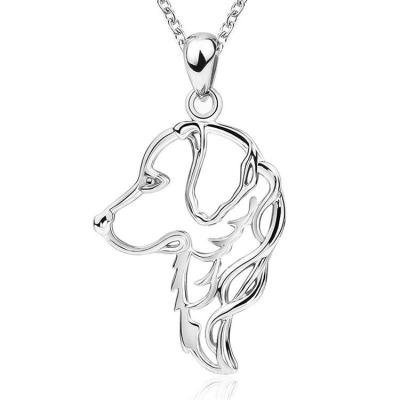 China Cute Animated Design 925 Sterling Silver Animal Pet Dog Miner Pendant Necklaces For Women for sale