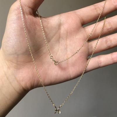 China FASHIONABLE Wholesale Tiny Gold Plated Diamond 925 Sterling Silver Zodiac Constellation Pendant Necklace for sale