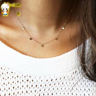 China TRENDY High Quality Gold Plated Mini Disc Choker Necklace For 2020 Fashion Jewelry for sale