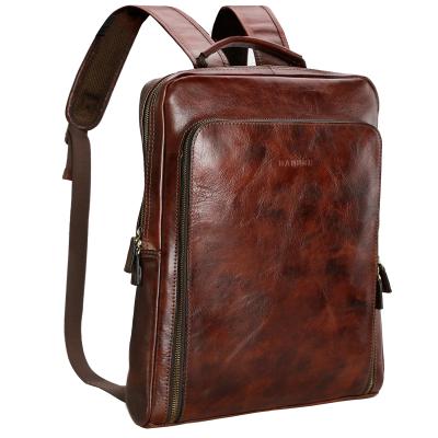 China Vintage Luxury Designer Italian Vegetable Tanned Leather Backpack For Men Or Women for sale