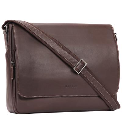 China Fashion Whip Separate Compartments Leather Material Mens Zipper Messenger Bag for sale