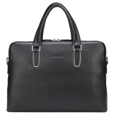 China Classic and Vintage Back Pocket Business Travel Cowhide Leather Material Zippered and Roomy Briefcase for sale