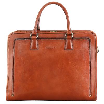 China Online Classic and Vintage Wholesale Vintage Full Grain Italian Vegetable Tanned For Women Leather Briefcases For 14 Inch Laptop Bag for sale