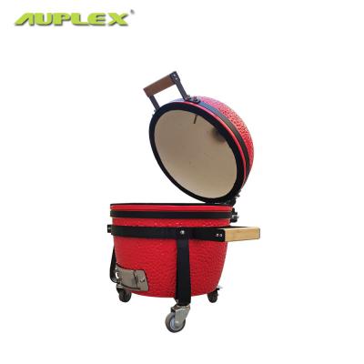 China New Arrival Adjustable Size Auplex Ceramic Kamado Grill 14 Inch Orange Peel for sale