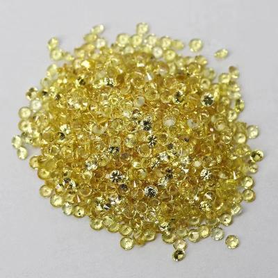 China No Dark Orange Yellow Sapphire Yellow Gold Lemon Sapphire Natural Loose Gemstone Yellow Orange 1.5MM Semi Natural Color for sale