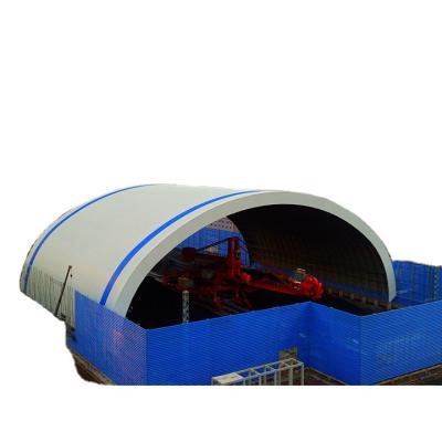 China Prefab Structural Roofing Steel Nodes Arch Type Roof Space Frame For Coal Storage for sale