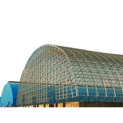 China Industrial Steel Space Frame Manufacturer Barrel Dry Coal Storage Shed Design In Thermal Power Plant for sale