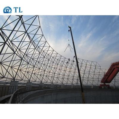 China Industrial Light Steel Dome Space Frame Coal Storage Shed Building With Corrugated Steel Sheet for sale