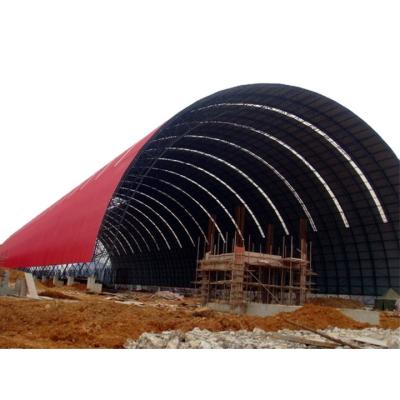 China Structural Roofing Prefabricated Longitudinal Arch Space Frame Slag Storage Shed For Cement Plant for sale