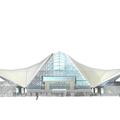 China Structural Roofing Curved Lightweight Galvanized Steel Truss Roof Structure for sale