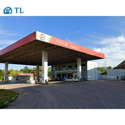 China Industrial Lightweight Prefab Space Frame Structure Gas Filling Station Steel Roof For Sale for sale