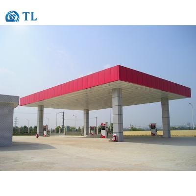 China Prefab Steel Canopy Canopy For Gas Station And Gas Station for sale