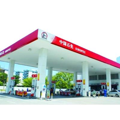 China Low Price Structural Roofing Prefab Common Bolt Steel Gas Filling Station Canopy for sale