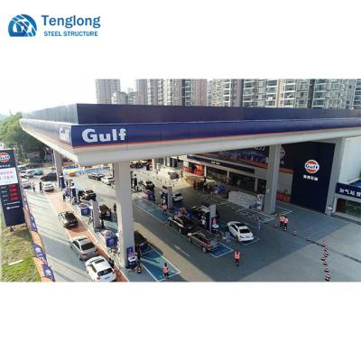 China Prefab Canopy Steel Structure Gas Station Tent For Gas Station for sale