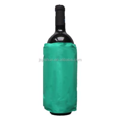 China Custom Waterproof Nylon Wine Bottle Cooler Freeze Cloth Gel Cooler Wrap Home Use Freezer Cooler Bag for sale