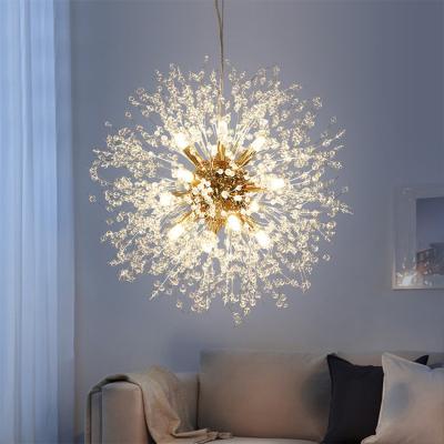 China Crystal Dandelion Pendant Lamp Led Hanging Cafe Modern Fantasy Living Room Chandelier for sale