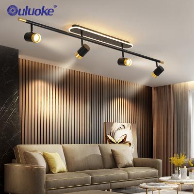 China Led Track Lights Bedroom Living Room Dining Room Black Acrylic Ceiling Modern Led Track Lamp for sale