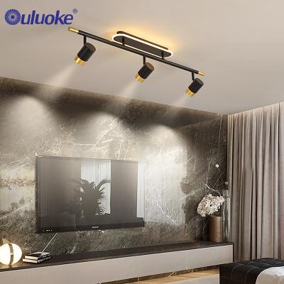 China Led Track Lights Modern Black LED Bedroom Living Room Dining Room Ceiling Lamp With Spotlight for sale