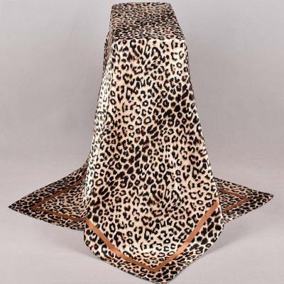 China New Small Leopard Dot Color Ding Large Square Prayer Bag Wholesale American European Hijab Fashion Soft Scarf Printed Satin Hijab for sale