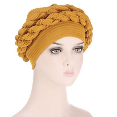 China New Wholesale Muslim Turkish Muslim Malaysia Hijab Hijabs Hat Twist Braid Crinkle Normal Style Turban Braid Hijab for sale