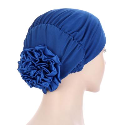 China New Style Gradient Pan Flower Small Cap Fashion Turban Hat European American Multicolor Hijab Cap Hijab Hat Turban Rollover Protective Device Muslim Islam for sale