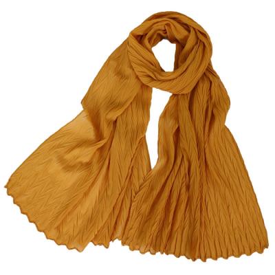 China New Fashion European American Ladies Bead Chiffon Sheet Pleated Scarves Hijab Women Chiffon Shawl Shiffon Scarf 2021 for sale