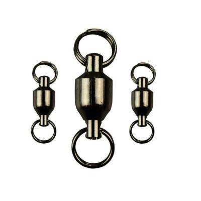 China Fishing Swivel Heavy Duty Brass Material Solid Swivel Rings Black Size 0#-8# for sale