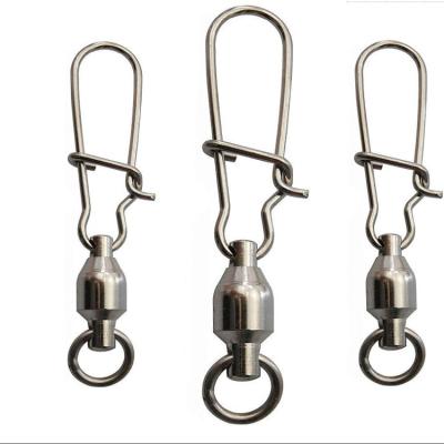 China Connector Pin Bearing Rolling Swivel Stainless Anti-Corrosion Fishing Steel With Snap Hook Lure Tackle Accessories for sale