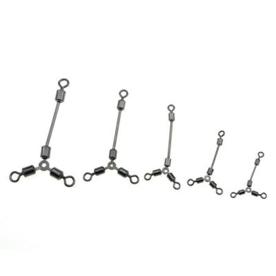 China O-shap Material Brass Fishing Three Way Bearing Swivels for sale